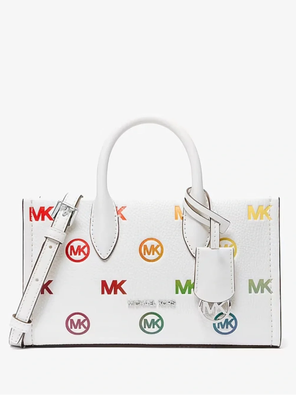 Michael Kors Mirella Small Rainbow Logo Embossed Convertible Crossbody Bag